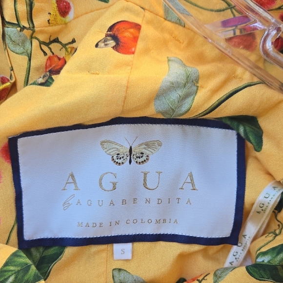 Agua Bendita Yellow Floral Off-Shoulder Mini Dress - Picture 2 of 16